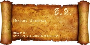 Bolos Uzonka névjegykártya